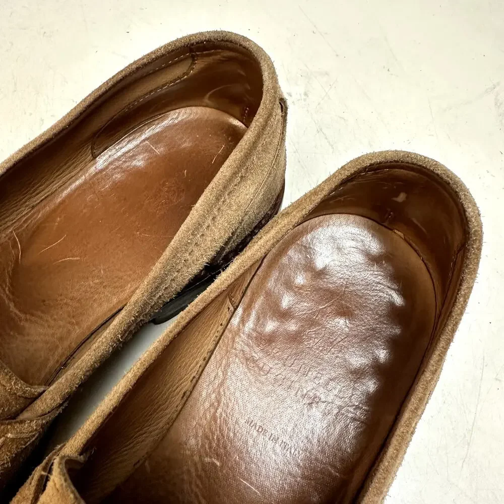 NEW HEELS Brunello Cucinell Brown Suede Penny Loafer Made in Italy EU 43 US 10 D
